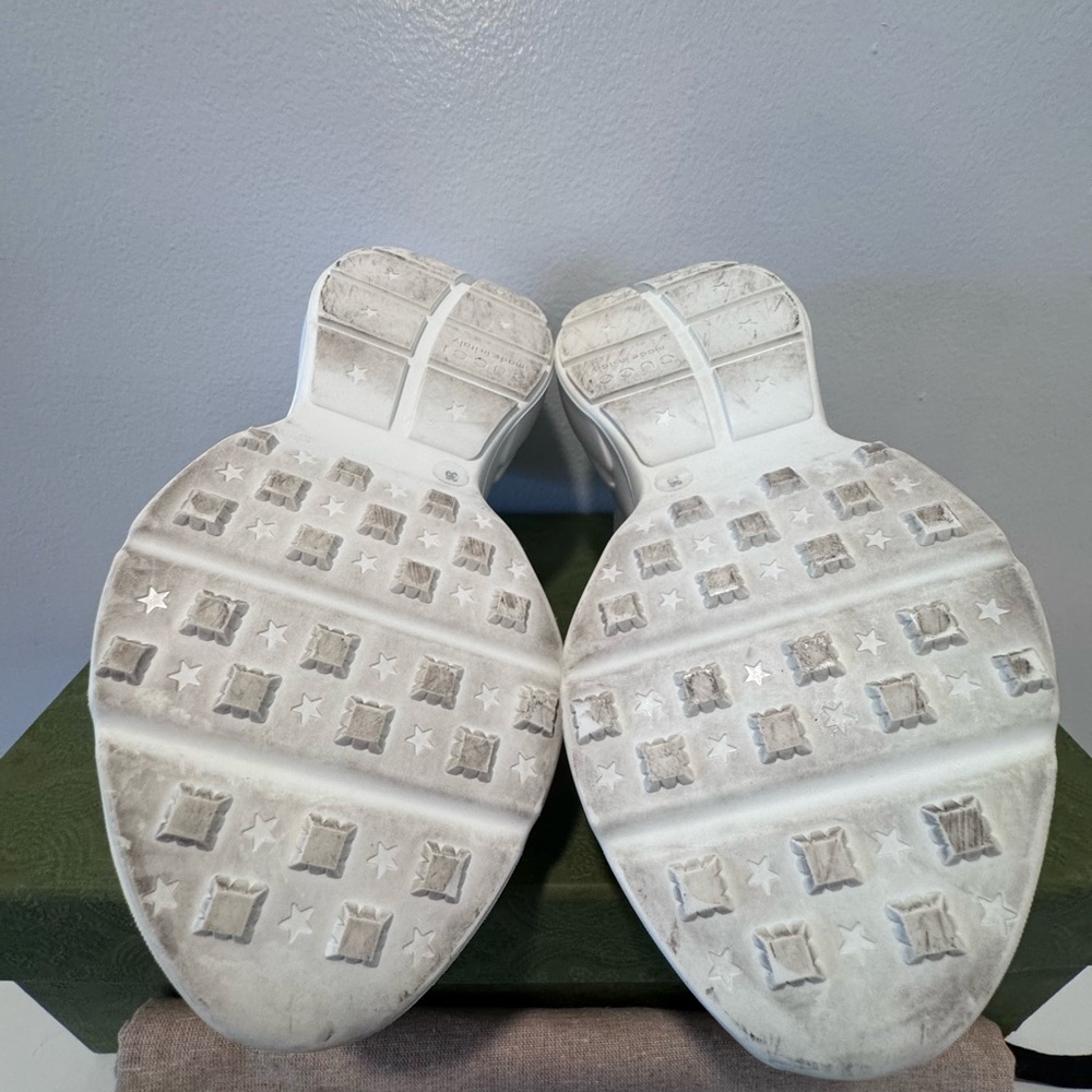 Gucci White Rhyton Logo Canvas Lace-Up Sneakers size 36 - Picture 11 of 12